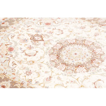 Tappeto Tabriz 50 Raj Persia bianco marrone 149x214