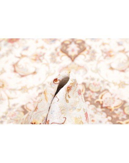 Tappeto Tabriz 50 Raj Persia bianco marrone 149x214