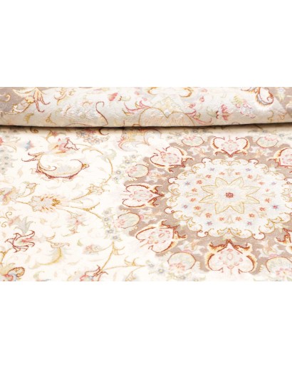 Tappeto Tabriz 50 Raj Persia bianco marrone 149x214