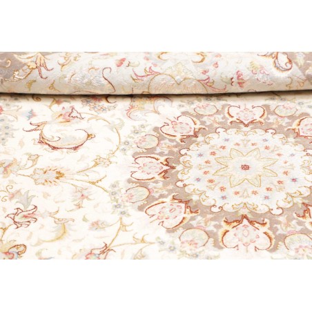 Tappeto Tabriz 50 Raj Persia bianco marrone 149x214