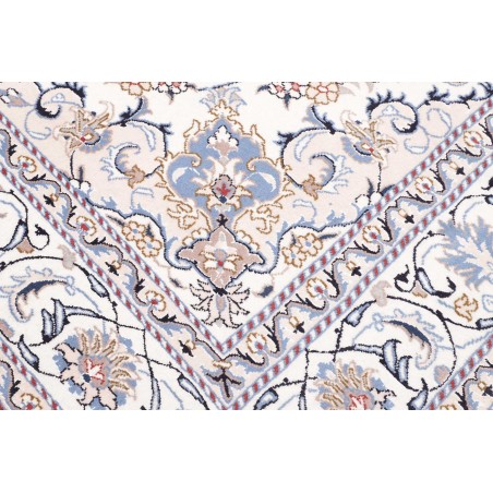 Tappeto Nain Kashmar Persia bianco azzurro 200x303