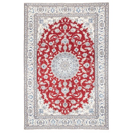 Tappeto Nain Kashmar Persia bianco marrone 198x293