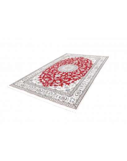 Tappeto Nain Kashmar Persia bianco marrone 198x293