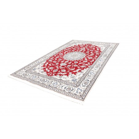 Tappeto Nain Kashmar Persia bianco marrone 198x293