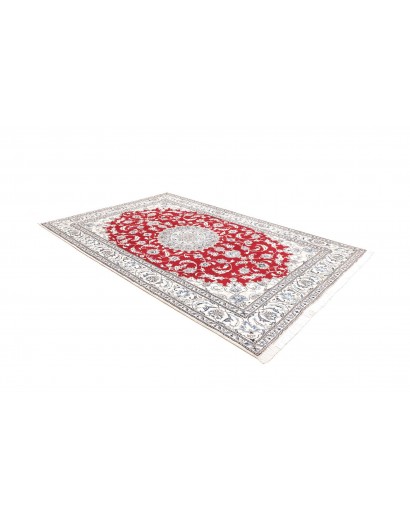 Tappeto Nain Kashmar Persia bianco marrone 198x293