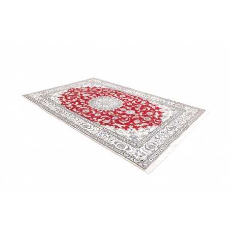 Tappeto Nain Kashmar Persia bianco marrone 198x293