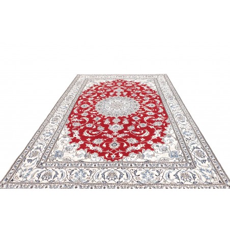 Tappeto Nain Kashmar Persia bianco marrone 198x293