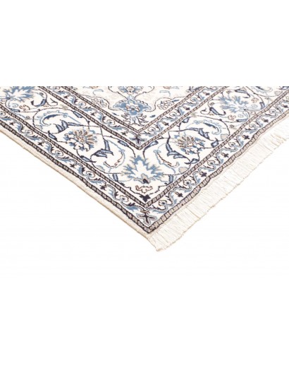 Tappeto Nain Kashmar Persia bianco marrone 198x293