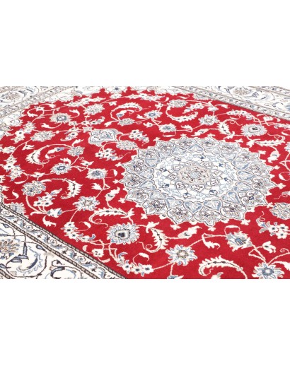 Tappeto Nain Kashmar Persia bianco marrone 198x293