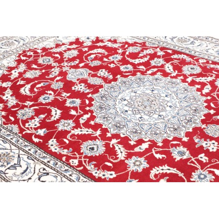Tappeto Nain Kashmar Persia bianco marrone 198x293