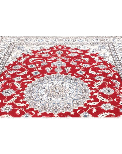 Tappeto Nain Kashmar Persia bianco marrone 198x293