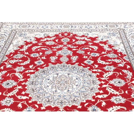 Tappeto Nain Kashmar Persia bianco marrone 198x293