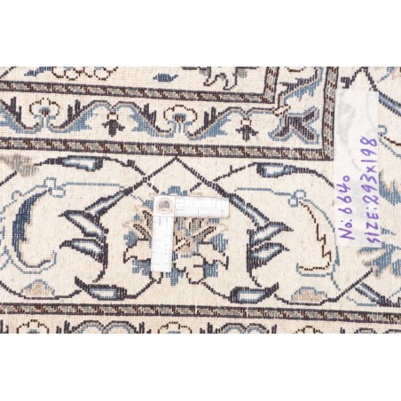 Tappeto Nain Kashmar Persia bianco marrone 198x293