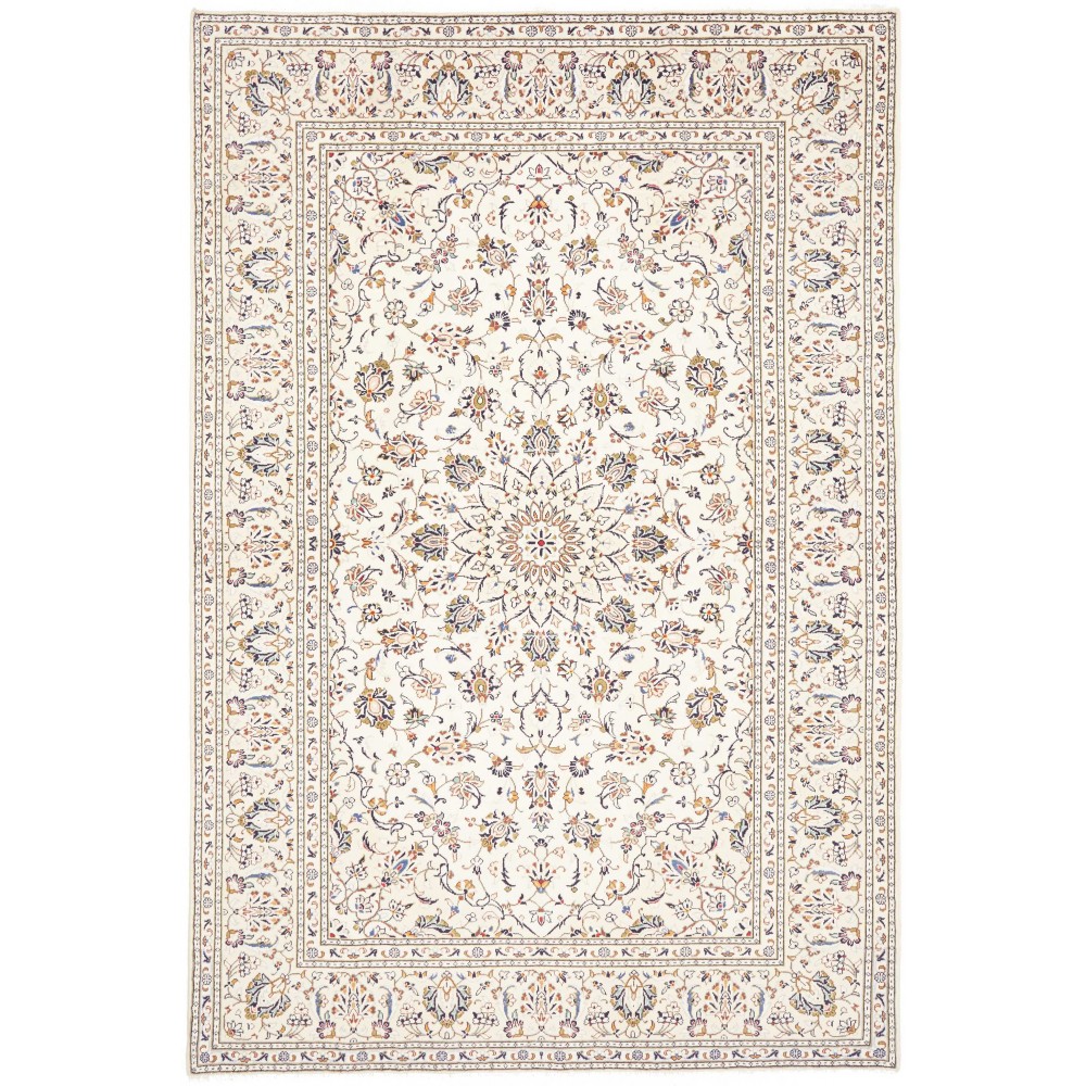 Tappeto Kashan Persia bianco azzurro 194x296