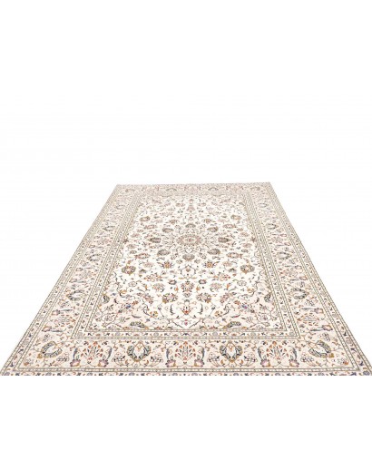 Tappeto Kashan Persia bianco azzurro 194x296