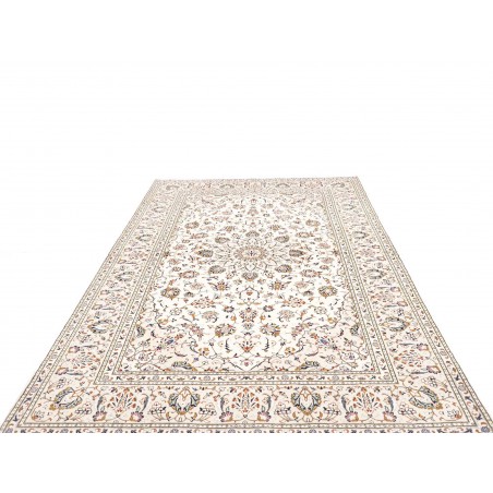 Tappeto Kashan Persia bianco azzurro 194x296