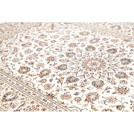 Tappeto Kashan Persia bianco azzurro 194x296
