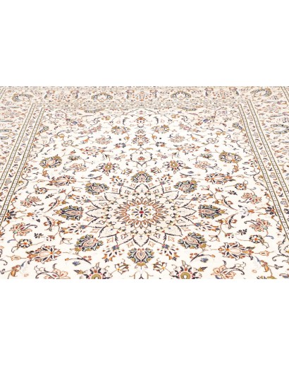 Tappeto Kashan Persia bianco azzurro 194x296