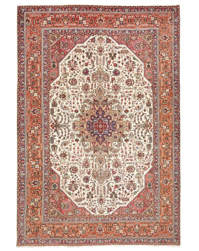 Tappeto Tabriz Persia beige rosso 205x300