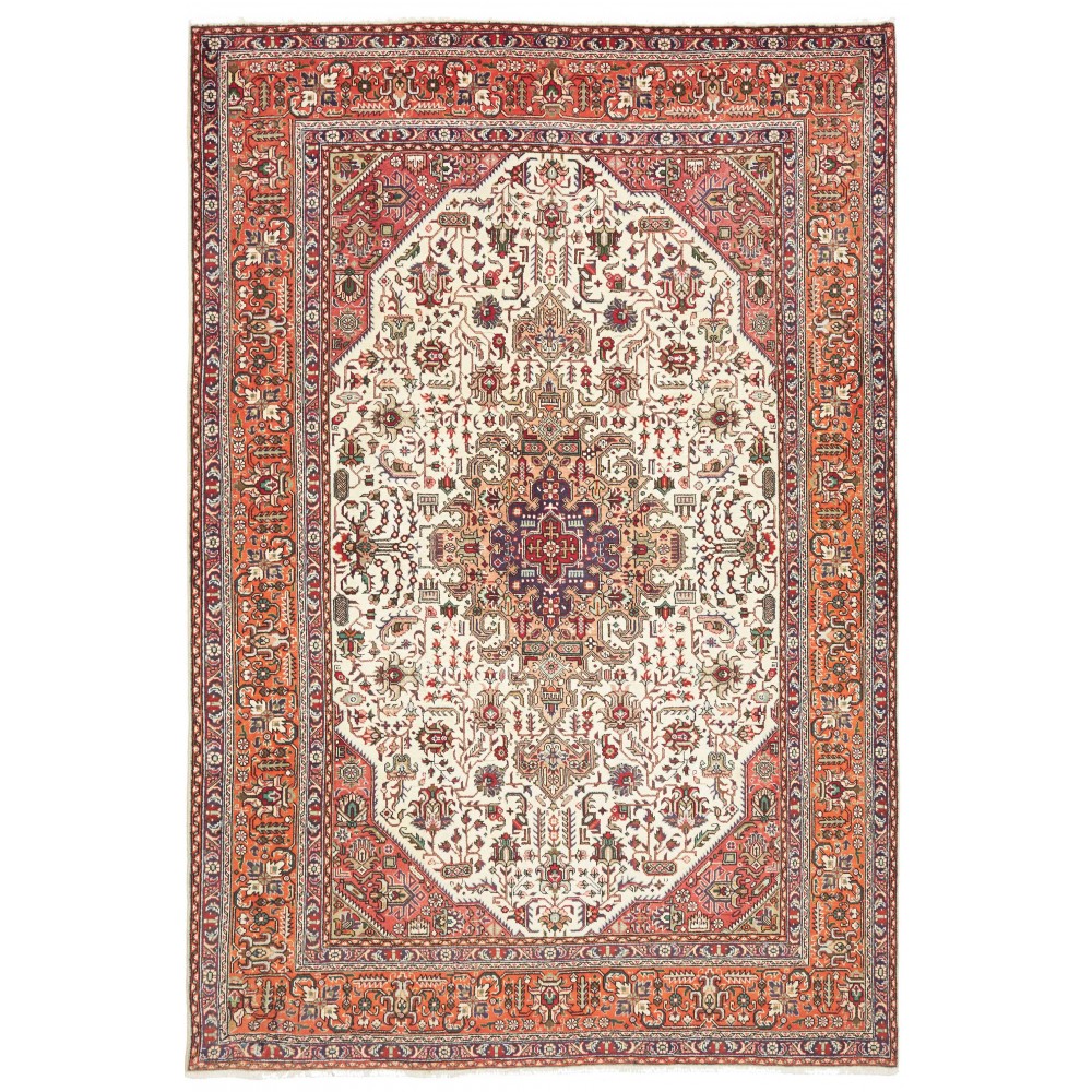 Tappeto Tabriz Persia beige rosso 205x300