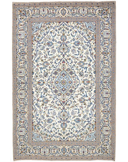 Tappeto Kashan Persia bianco azzurro 200x303