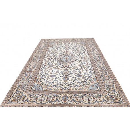 Tappeto Kashan Persia bianco azzurro 200x303