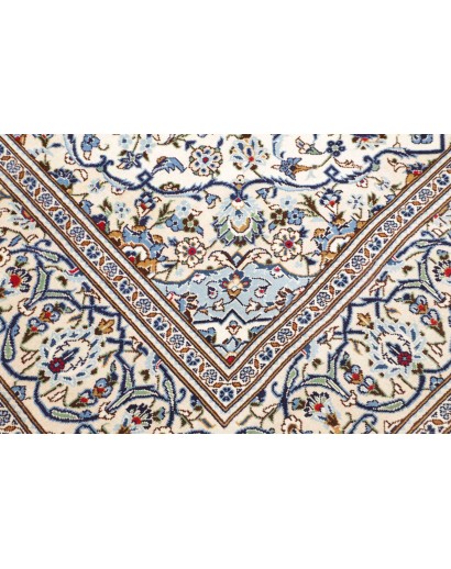 Tappeto Kashan Persia bianco azzurro 200x303