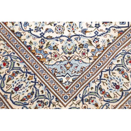 Tappeto Kashan Persia bianco azzurro 200x303