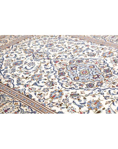 Tappeto Kashan Persia bianco azzurro 200x303