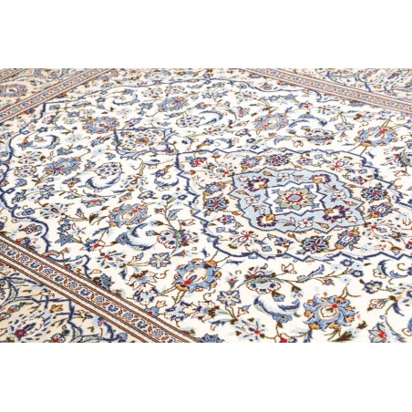 Tappeto Kashan Persia bianco azzurro 200x303