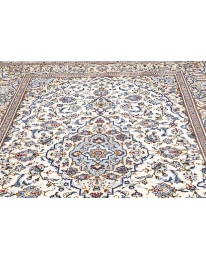 Tappeto Kashan Persia bianco azzurro 200x303