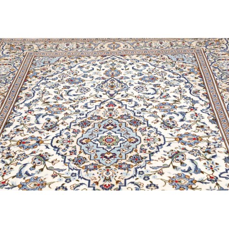 Tappeto Kashan Persia bianco azzurro 200x303
