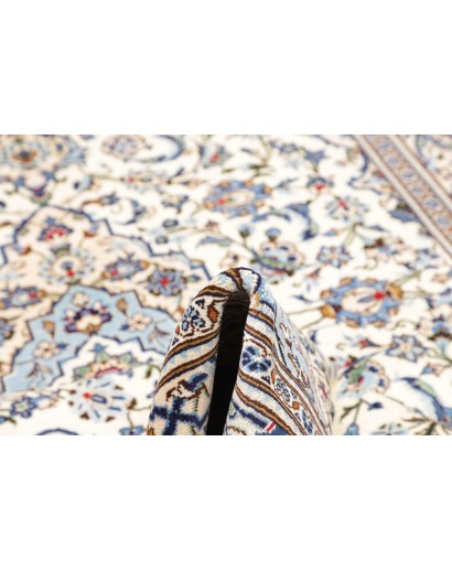Tappeto Kashan Persia bianco azzurro 200x303