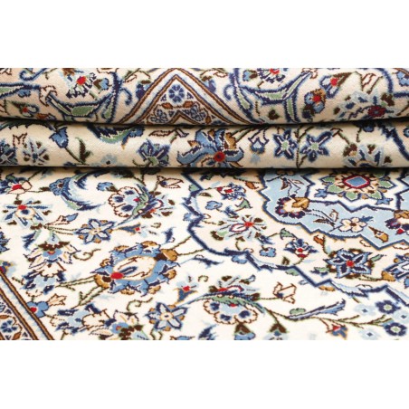 Tappeto Kashan Persia bianco azzurro 200x303