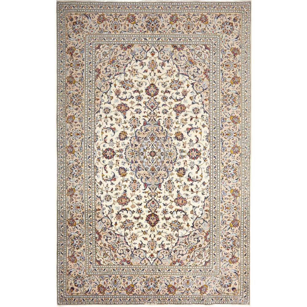 Tappeto Kashan Persia bianco grigio 197x310 Tappeto Kashan Persia bianco grigio 197x310