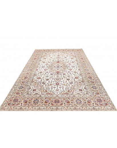 Tappeto Kashan Persia bianco marrone 198x306