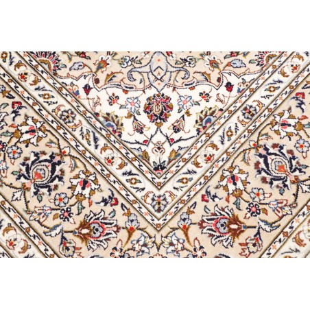 Tappeto Kashan Persia bianco marrone 198x306