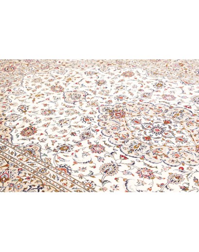 Tappeto Kashan Persia bianco marrone 198x306