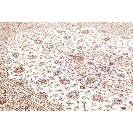 Tappeto Kashan Persia bianco marrone 198x306
