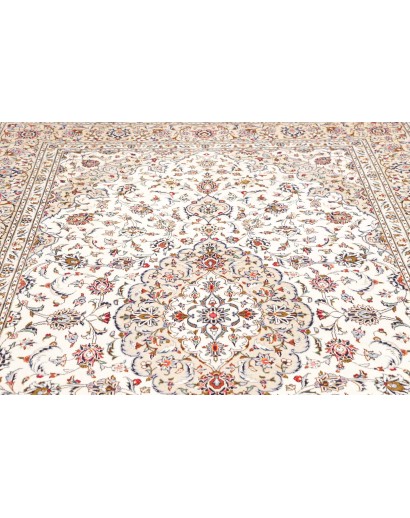 Tappeto Kashan Persia bianco marrone 198x306