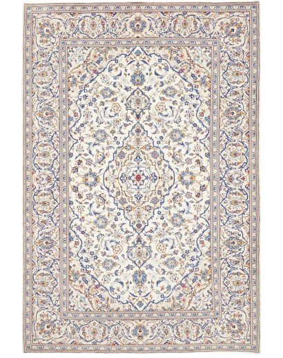 Tappeto Kashan Persia bianco azzurro 195x293