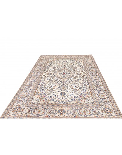 Tappeto Kashan Persia bianco azzurro 195x293