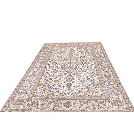 Tappeto Kashan Persia bianco azzurro 195x293