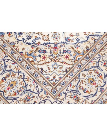 Tappeto Kashan Persia bianco azzurro 195x293