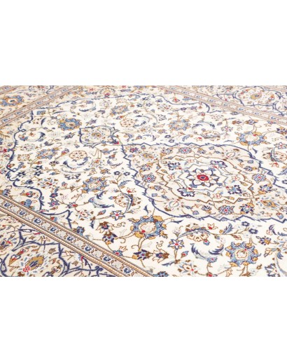 Tappeto Kashan Persia bianco azzurro 195x293