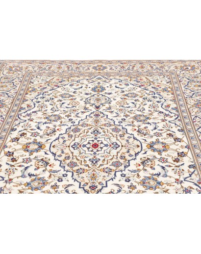 Tappeto Kashan Persia bianco azzurro 195x293