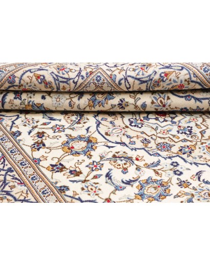 Tappeto Kashan Persia bianco azzurro 195x293