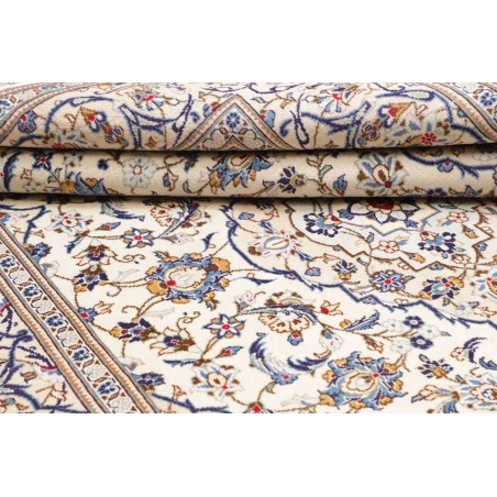 Tappeto Kashan Persia bianco azzurro 195x293