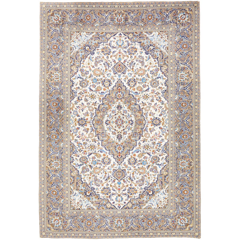 Tappeto Kashan Persia bianco grigio 200x290