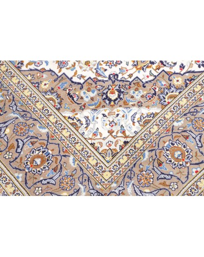 Tappeto Kashan Persia bianco grigio 200x290